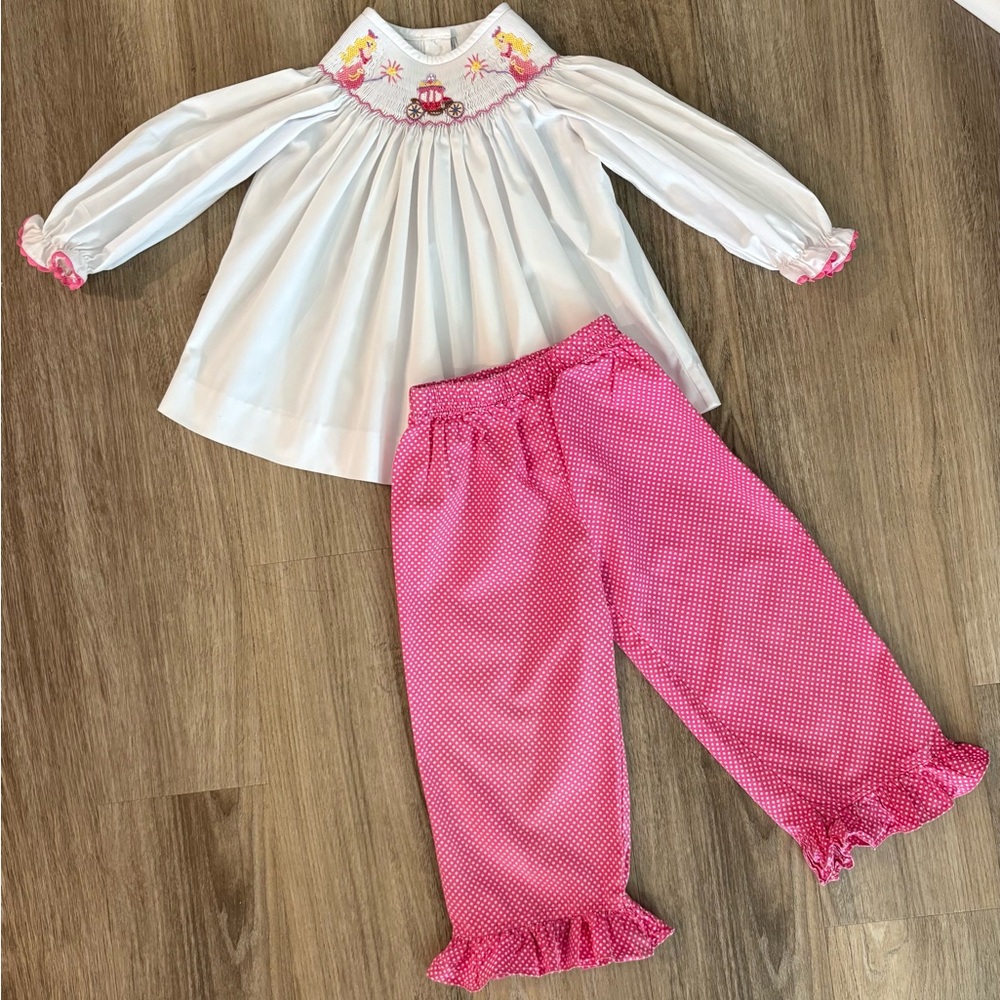 Castles & Crowns Smocked Princess Pant Set-size 2T